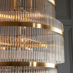 Marietta 112793 Grand 21 Light Tiered Pendant in Antique Brass with Clear Glass