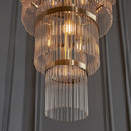 Marietta 112793 Grand 21 Light Tiered Pendant in Antique Brass with Clear Glass