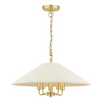 Laura Ashley Harland 5 Light Pendant Matt Antique Brass With Shade LA3756723-Q