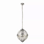 Coronet 3 Light Ceiling Pendant Light In Chrome Finish With Glass Shade 44213-3CC
