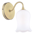 Laura Ashley Lidsell Wall Light Matt Antique Brass and Opal Glass LA3756647-Q