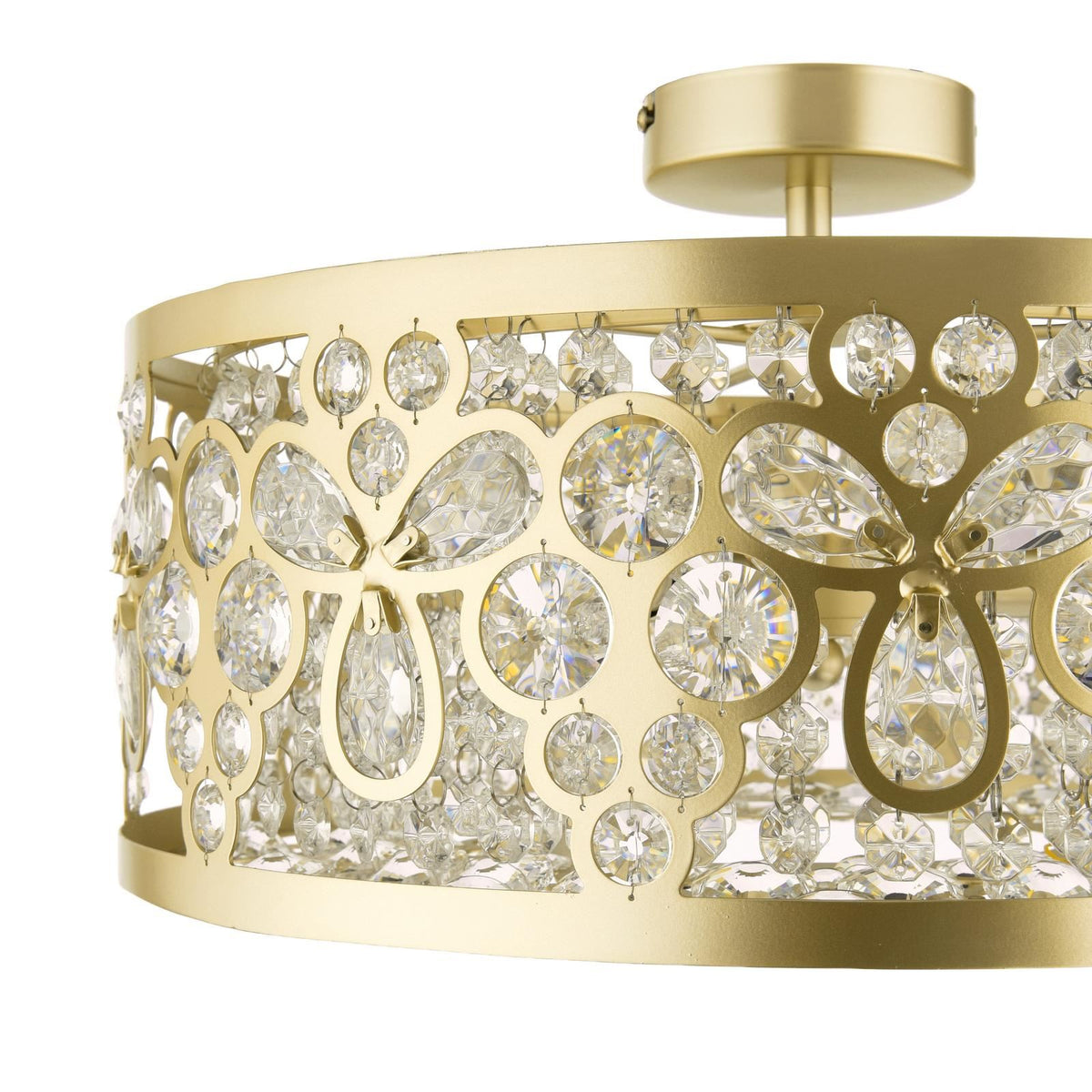 Laura Ashley Tilbrook 4 Light Flush Matt Champagne and Crystal LA3756653-Q