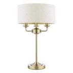 Laura Ashley Sorrento 3 Light Table Lamp Matt Antique Brass With Natural Shade LA3756754-Q