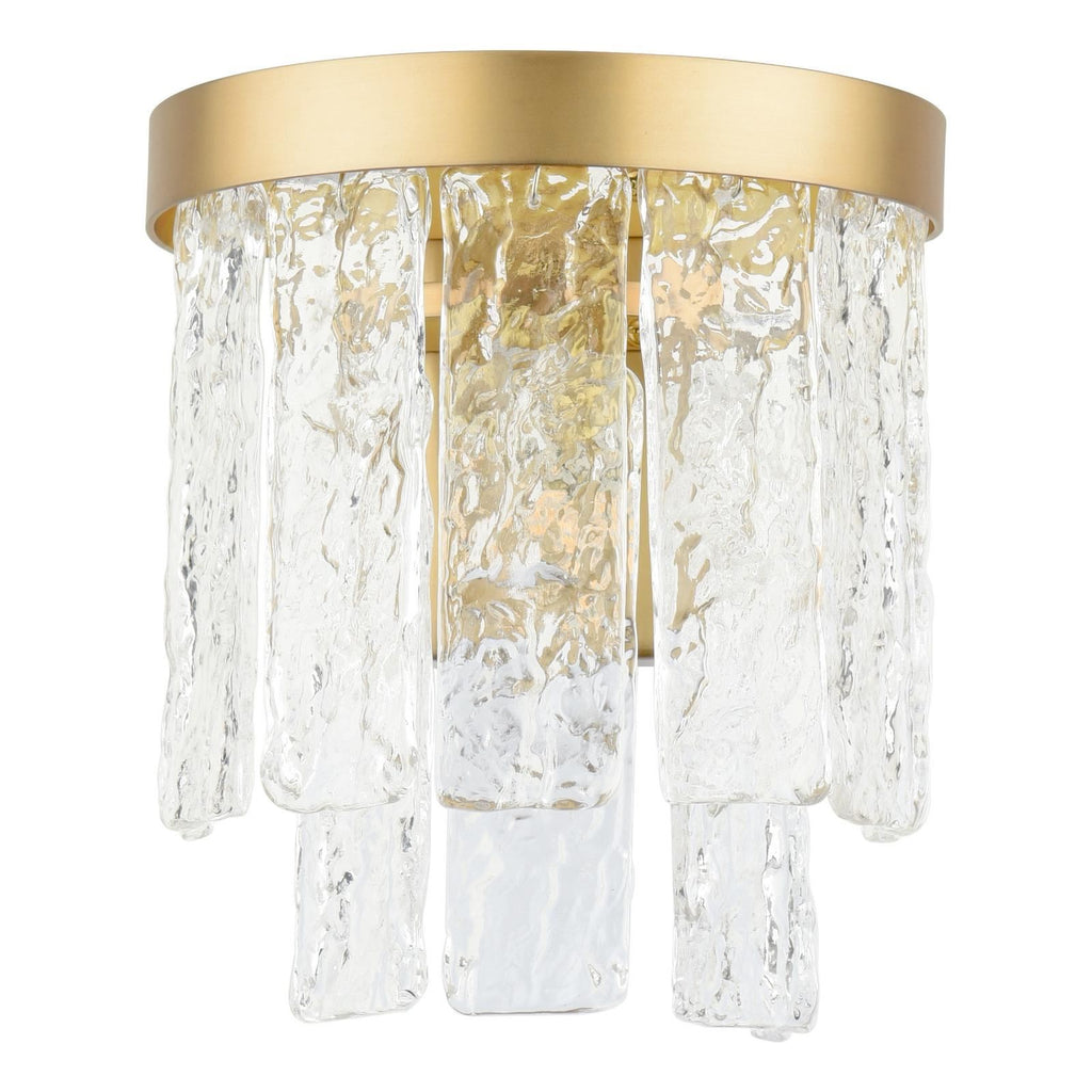 Laura Ashley Durnsford Wall Light Matt Antique Brass and Textured Glass LA3756715-Q