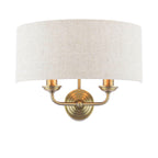 Sorrento 2 lt in Matt Antique Brass With Natural Shade LA3756753-Q
