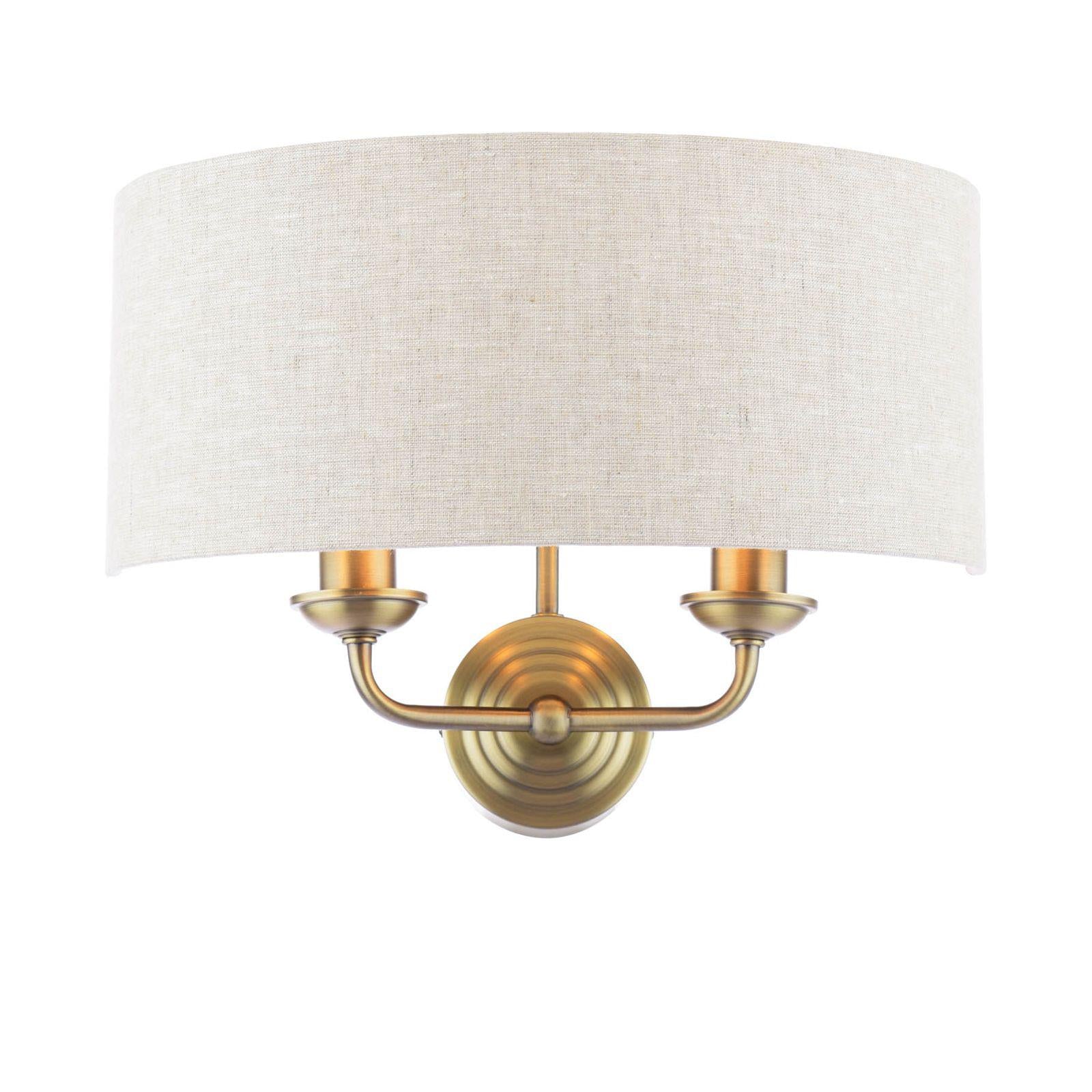 Sorrento 2 lt in Matt Antique Brass With Natural Shade LA3756753-Q