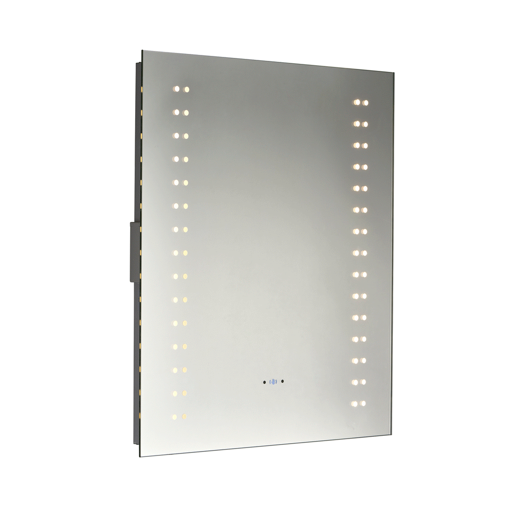 13760 Perle LED Illuminated Bathroom Mirror in Matt Silver