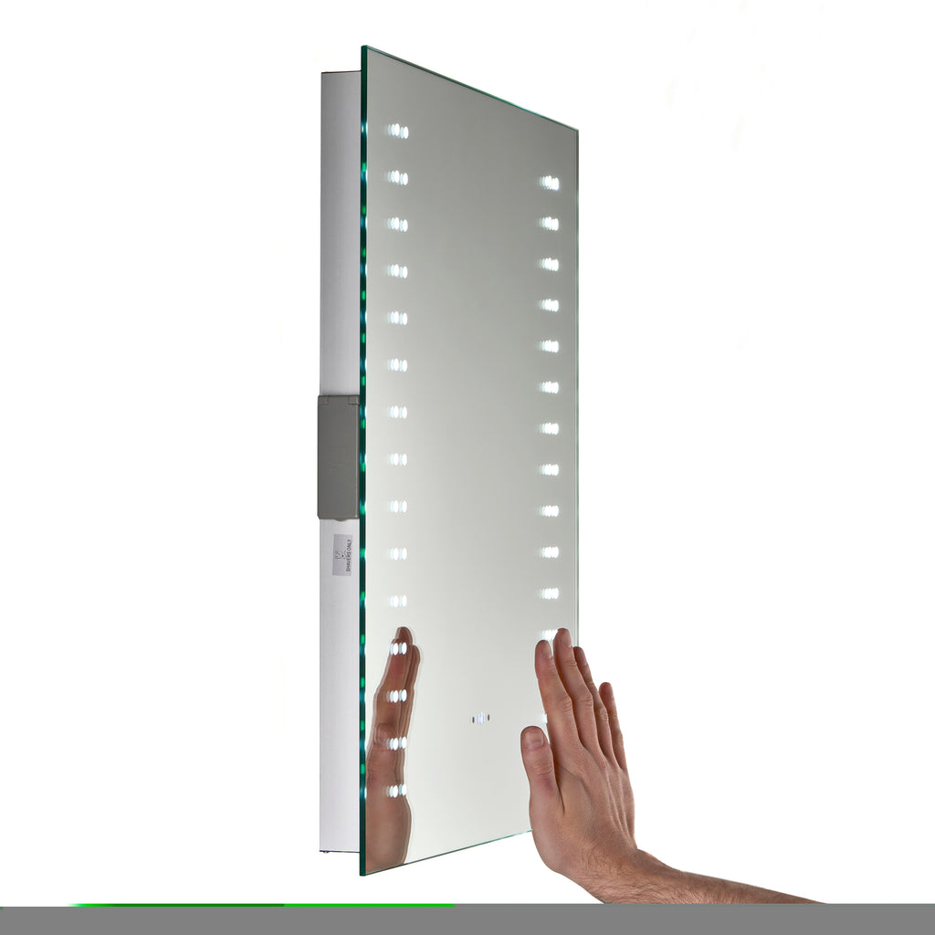 13760 Perle LED Illuminated Bathroom Mirror in Matt Silver