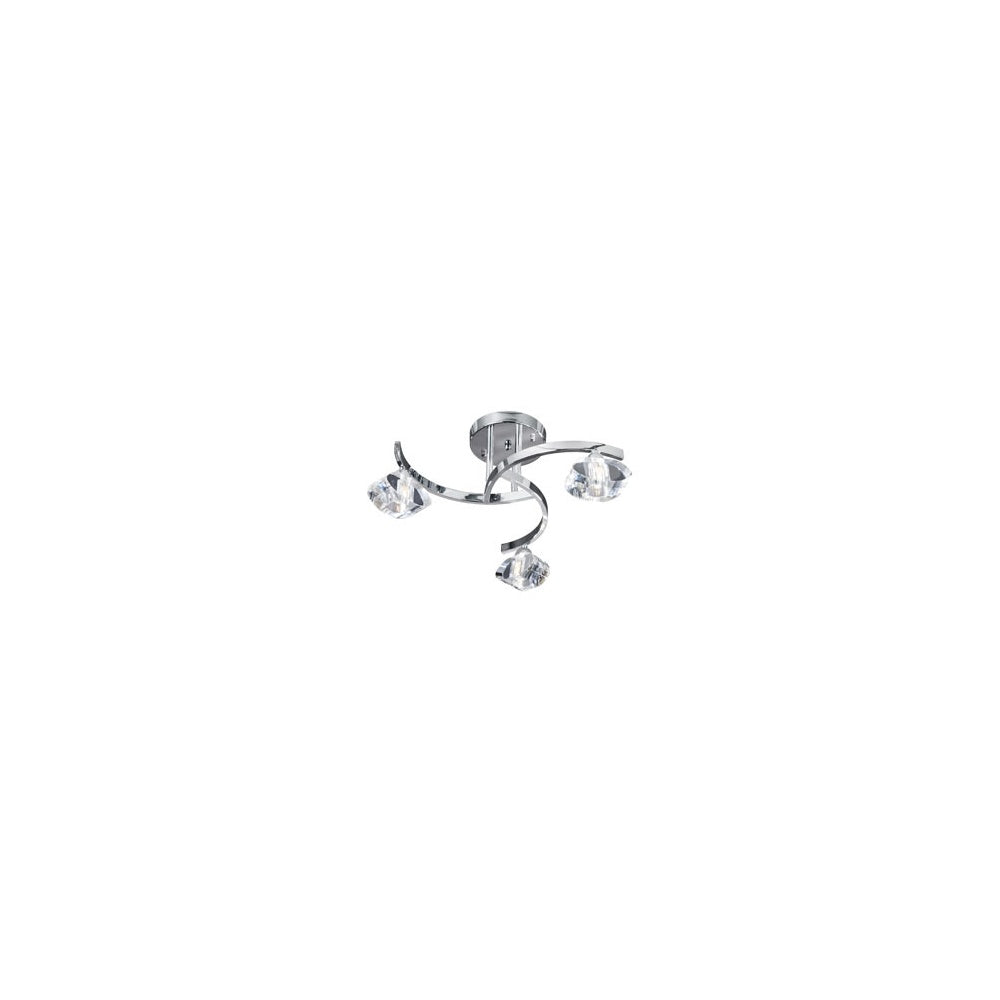 8083-3CC Sculptured Ice Semi Flush Ceiling Light In Chrome