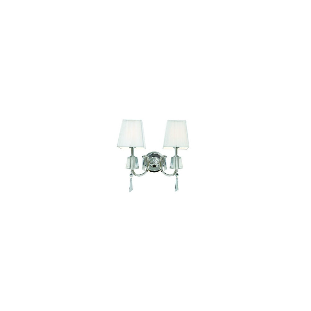 6882-2CC Portico Double Chrome And Crystal Wall Light