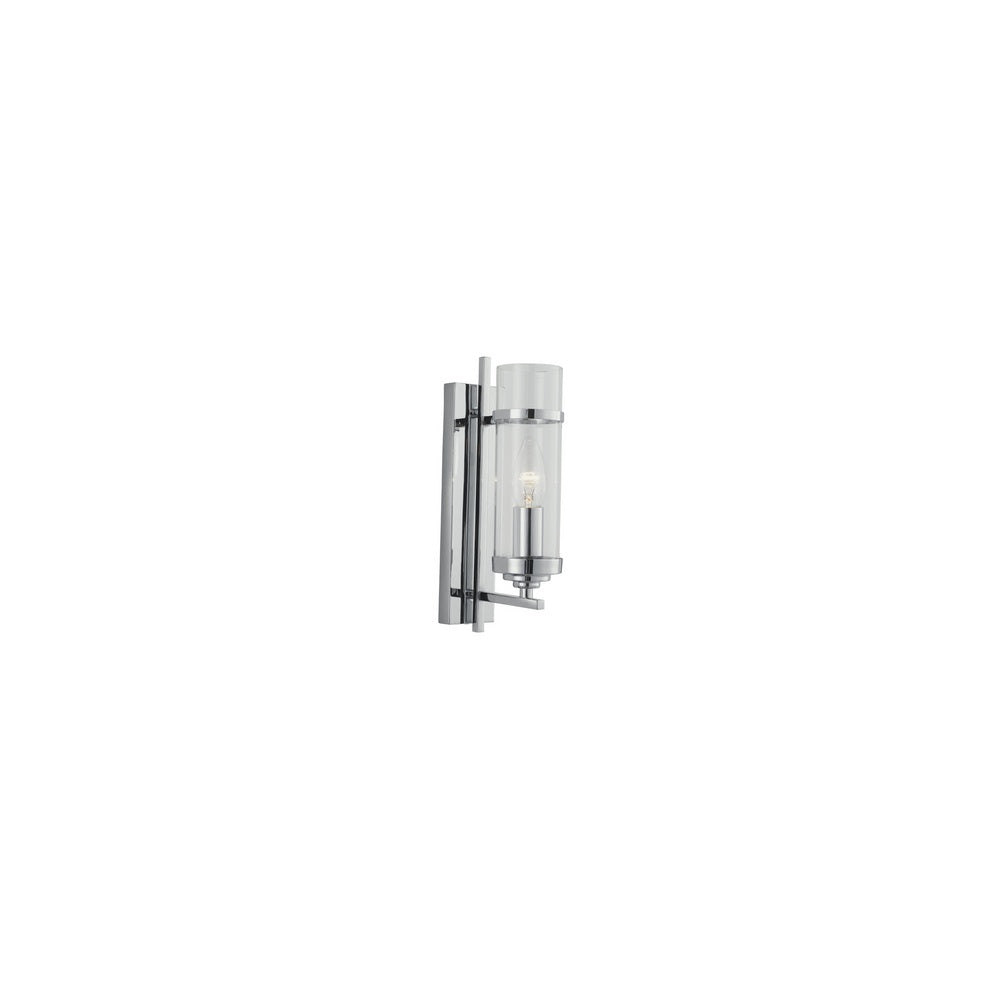 3091-1CC Milo 1 Light Modern Chrome And Glass Wall Lamp