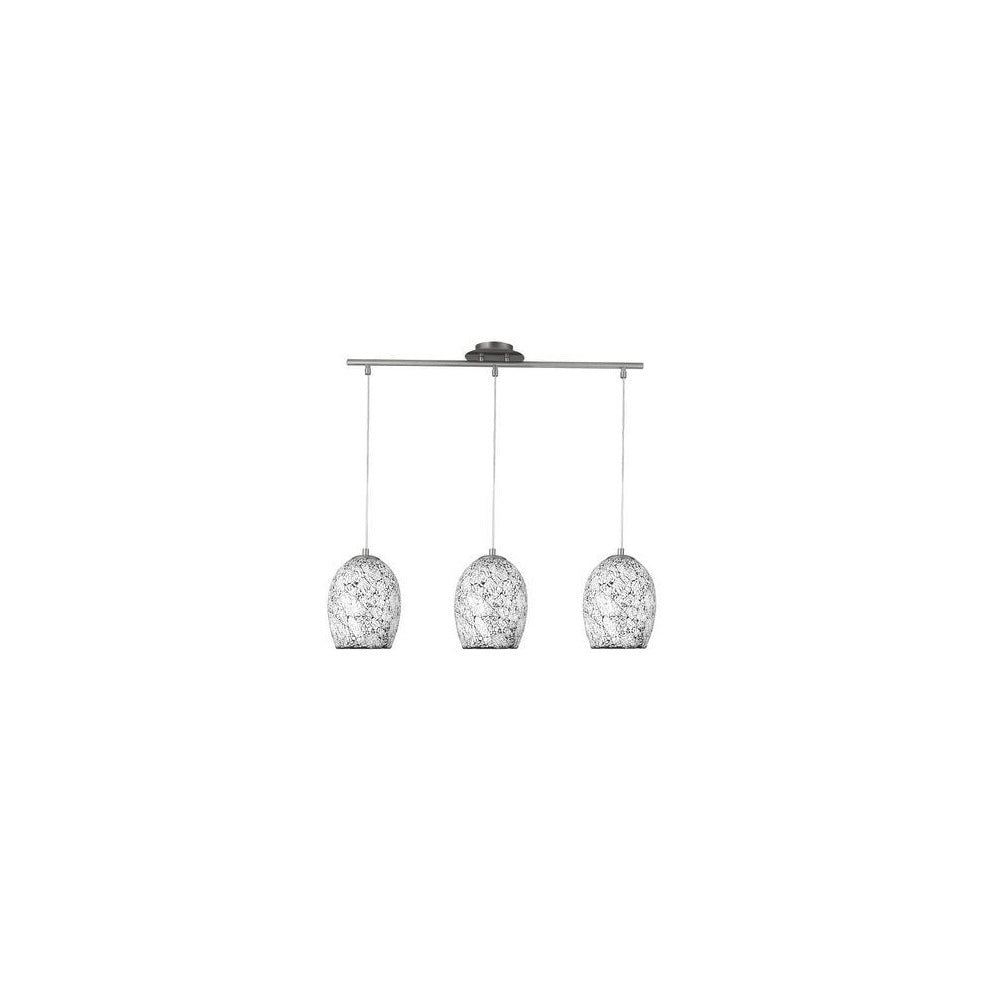 8069-3WH Crackle 3 Light White Mosaic Glass Pendant