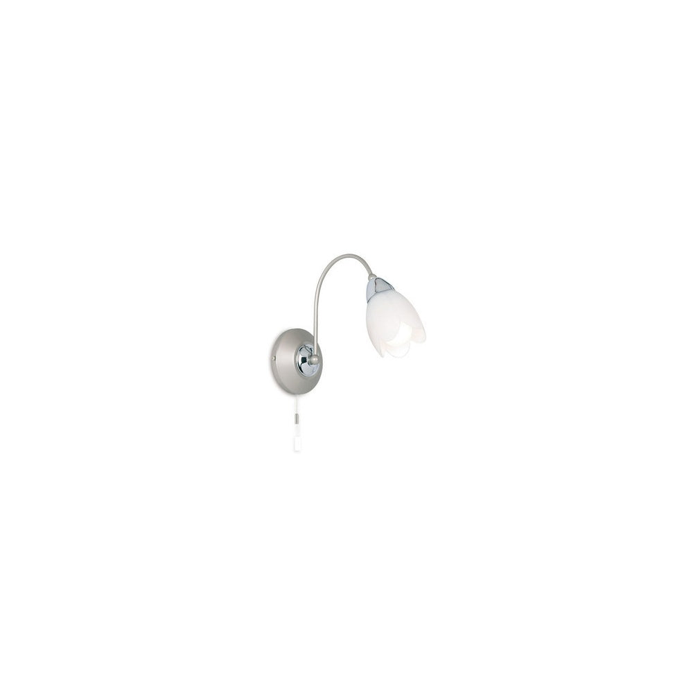 124-1 1 Light Wall Light In Satin And Polished Chrome