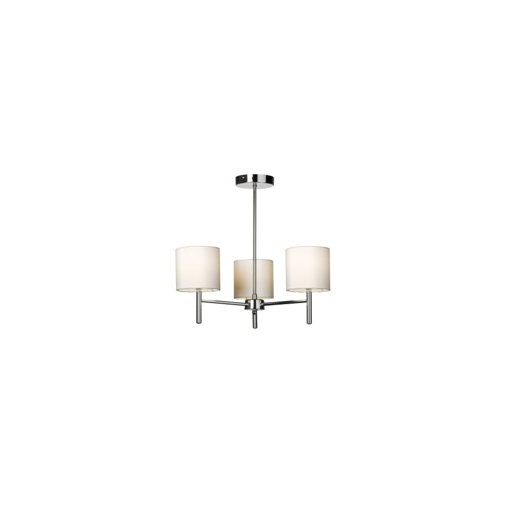 BRIO-3CH 3 Light Semi Flush Ceiling Light With Cream Shades