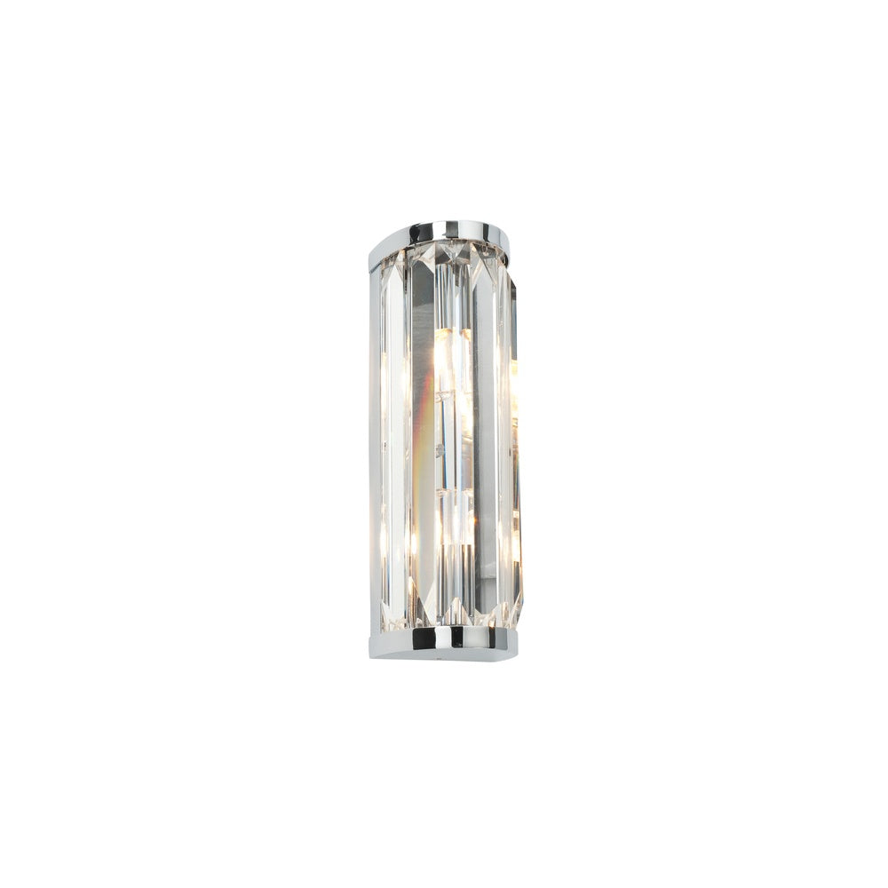 39629 Crystal Double Bathroom Chrome and Glass Wall Light