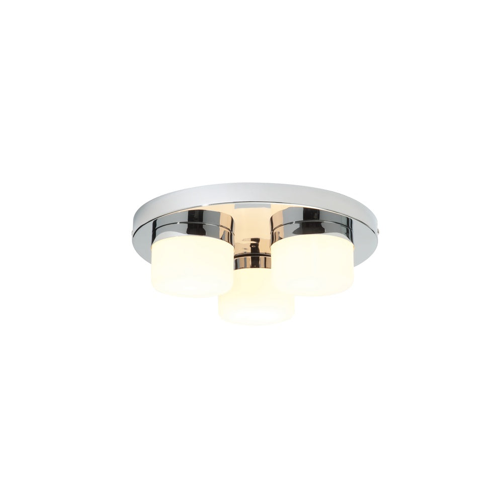 34200 Pure Triple Round Plate Bathroom Chrome Ceiling Light