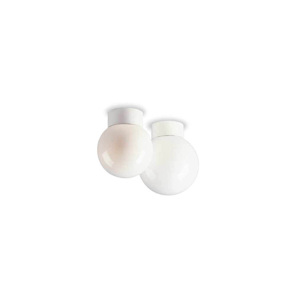 Opal Glass Sphere Flush Light With Opal Glass Shade 1090WH