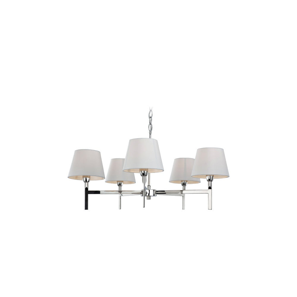 8219PST Transition 5 Light Chandelier With Cream Shades