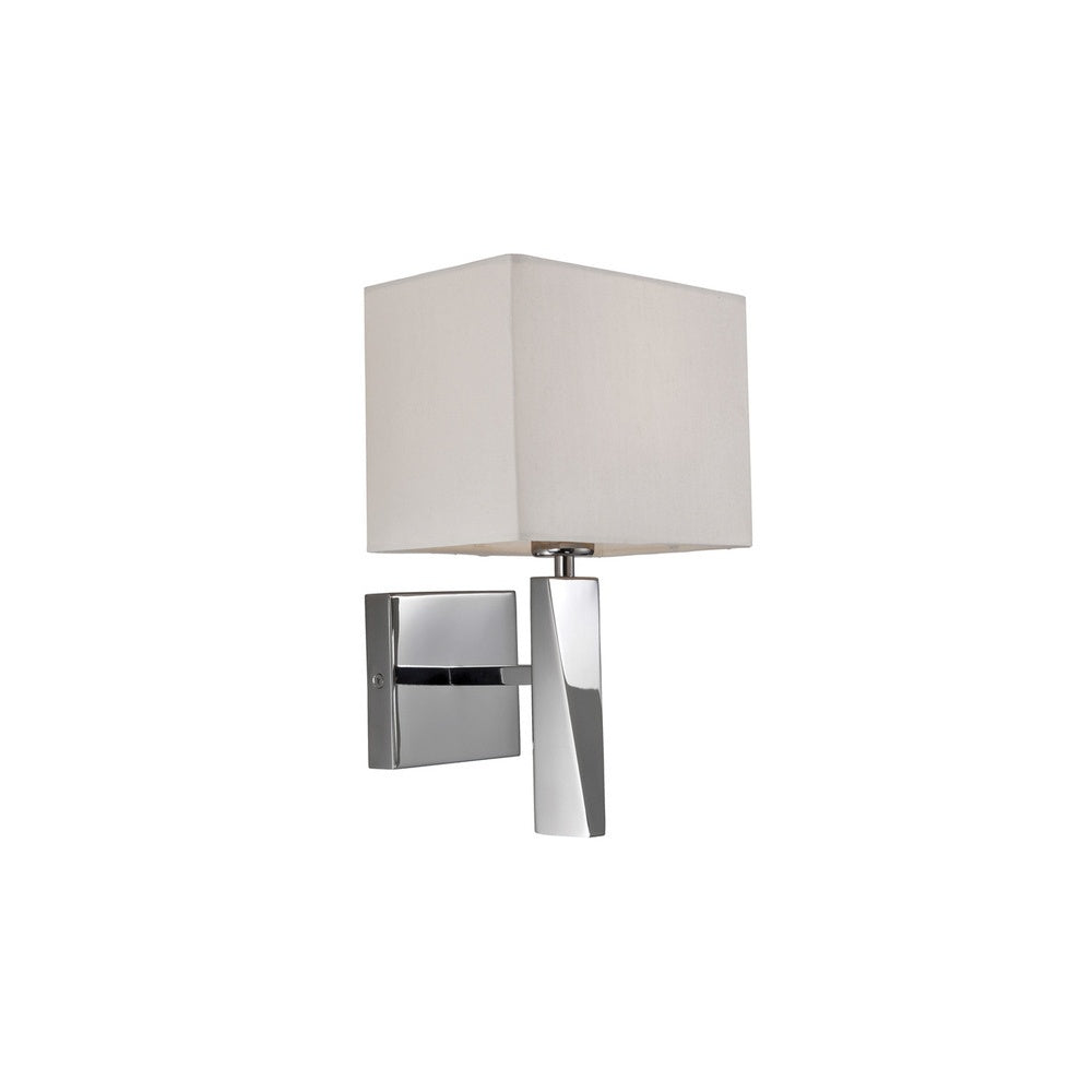 8225PST Mansion 1 Light Polsihed Steel Wall Light With Cream Shade