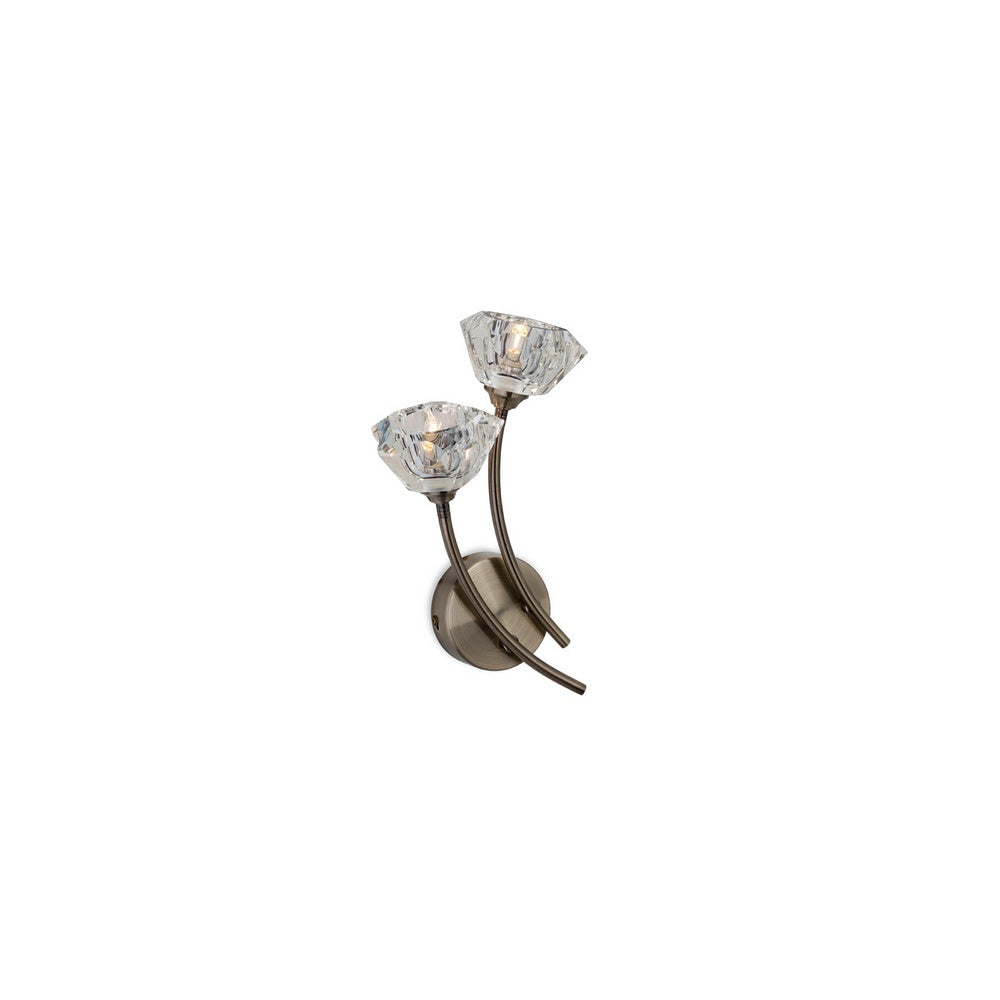 Clara 2 Light Wall Light with Glass Shade 8363