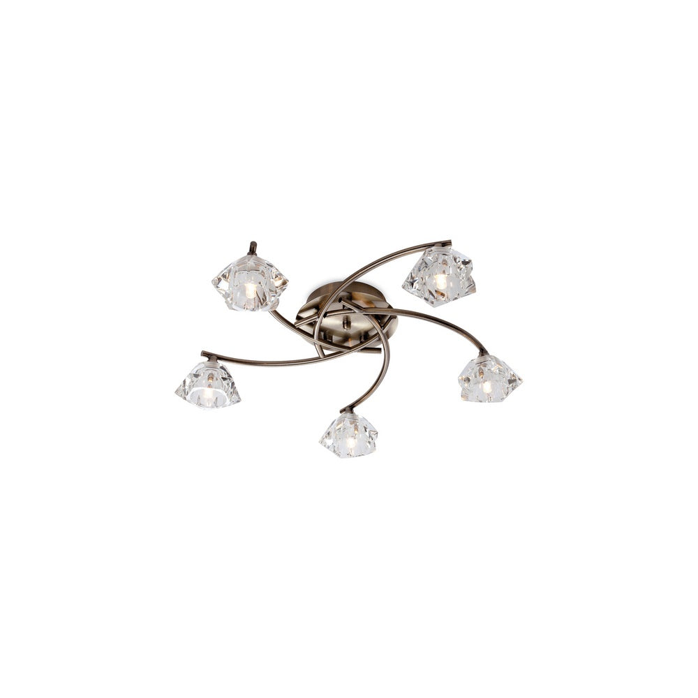 8365 Clara 5 Light Flush Ceiling Light with Glass Shade