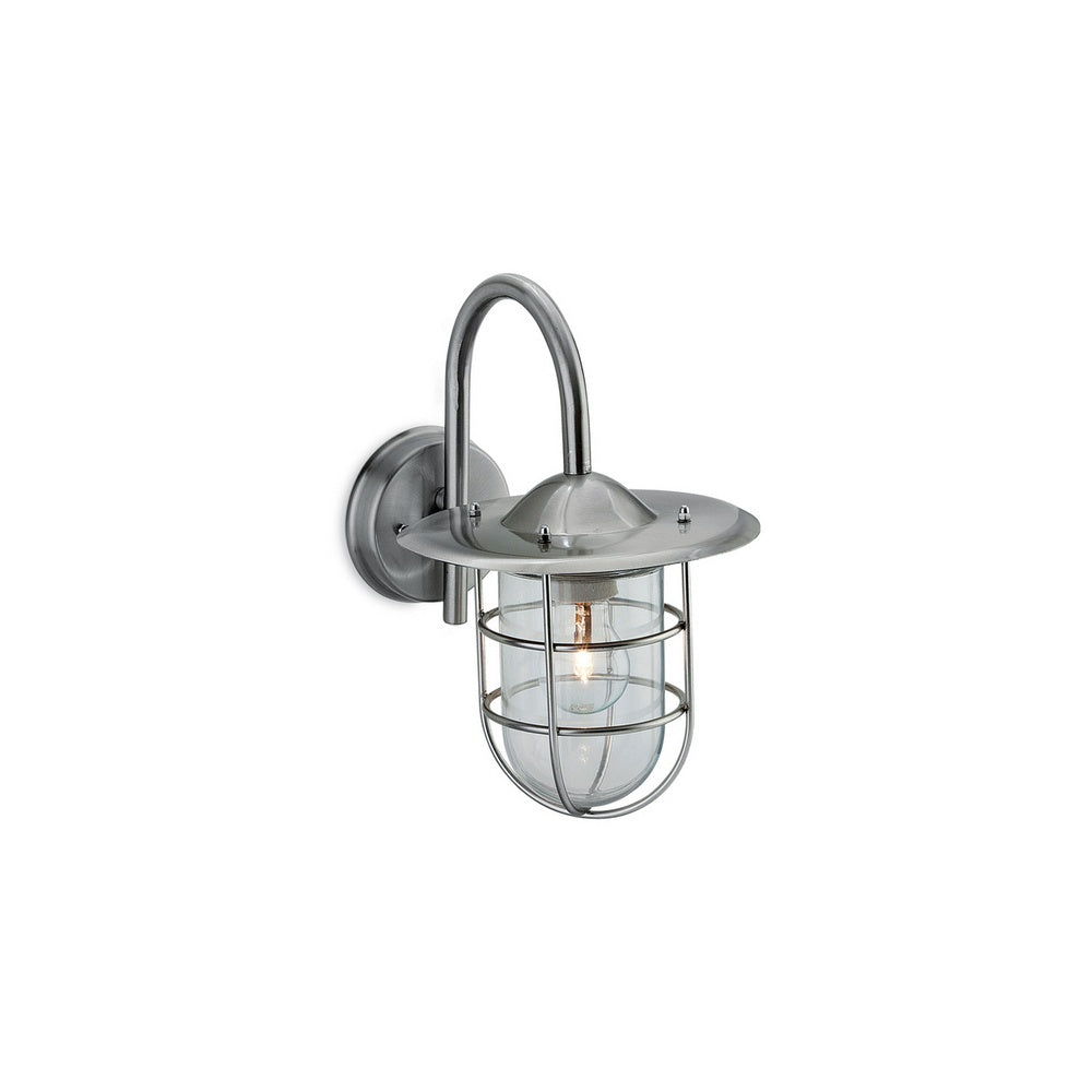 8352 Cage Outdoor Stainless Steel Wall Lantern with Glass