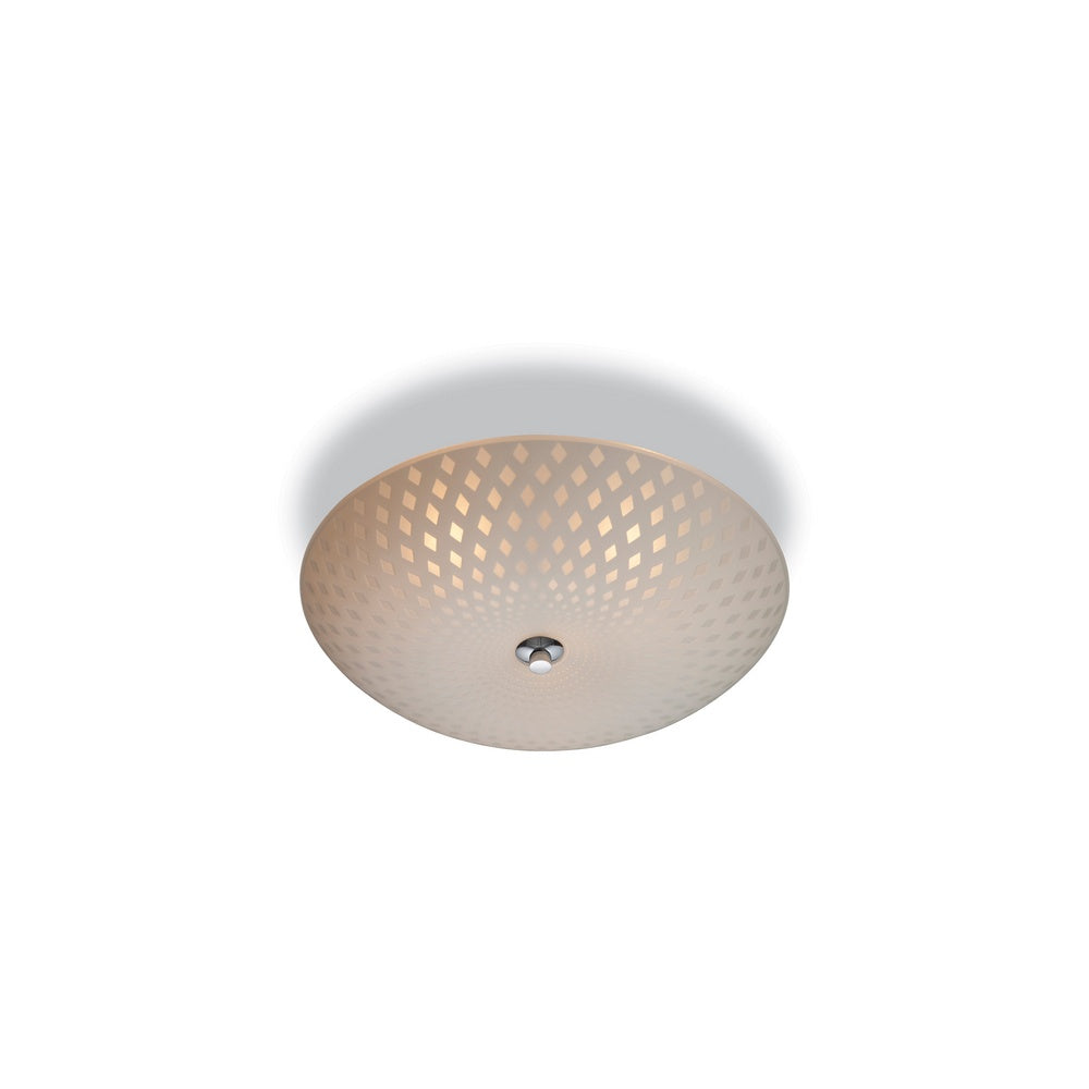 Celine 3 Light Flush Ceiling Light with Patterned Glass - 8316