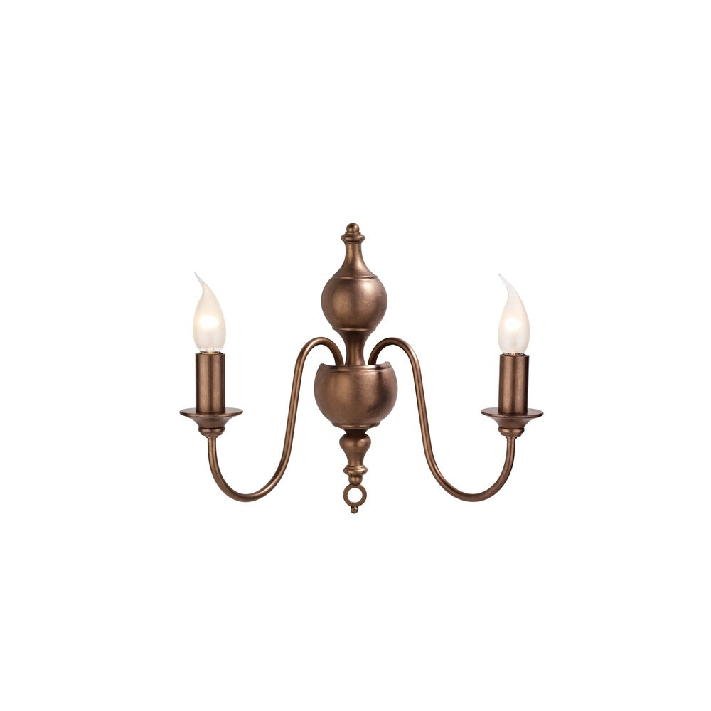 FLE0931 Flemish Double Wall Light Matt Bronze