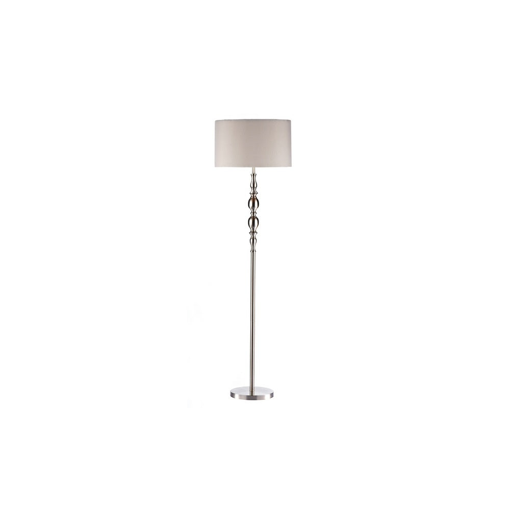 MAD4946 Madrid Satin Chrome Floor Lamp With Shade