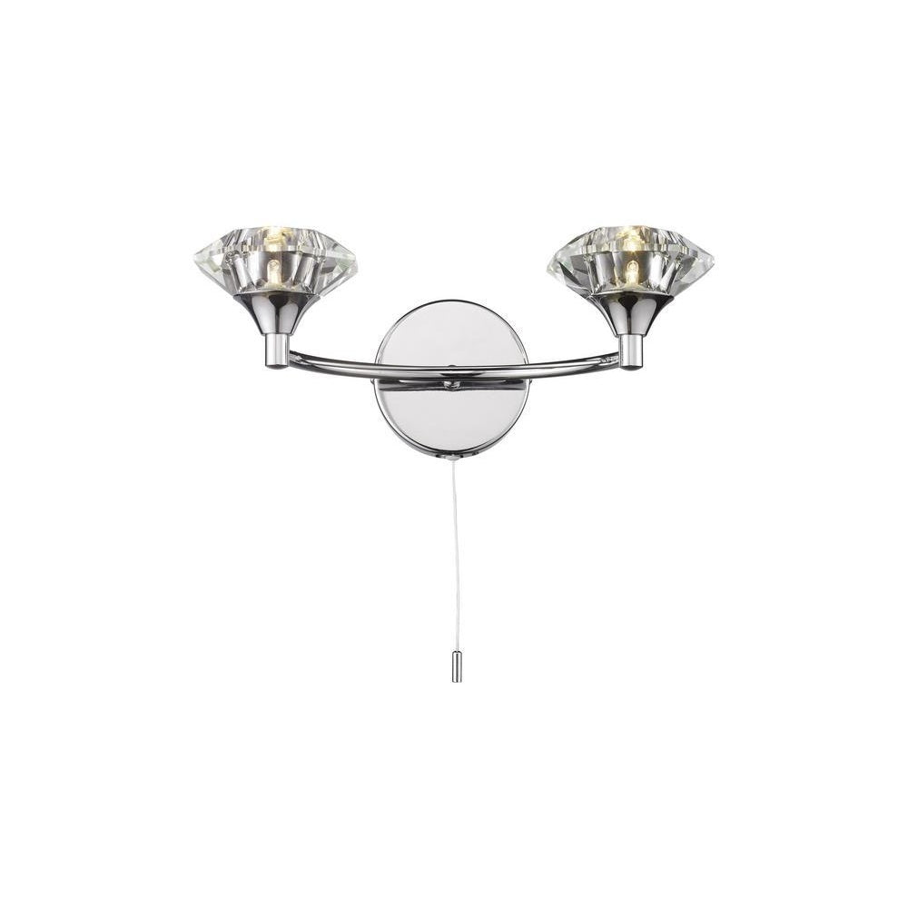 Luther 2 Light Crystal Wall Light in Polished Chrome - LUT0950