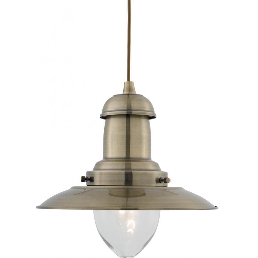Fisherman Ceiling Pendant Light In Antique Brass Finish 4301AB