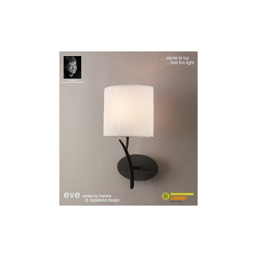 M1154 Eve 1 Light Anthracite Wall Lamp With Ivory Shade