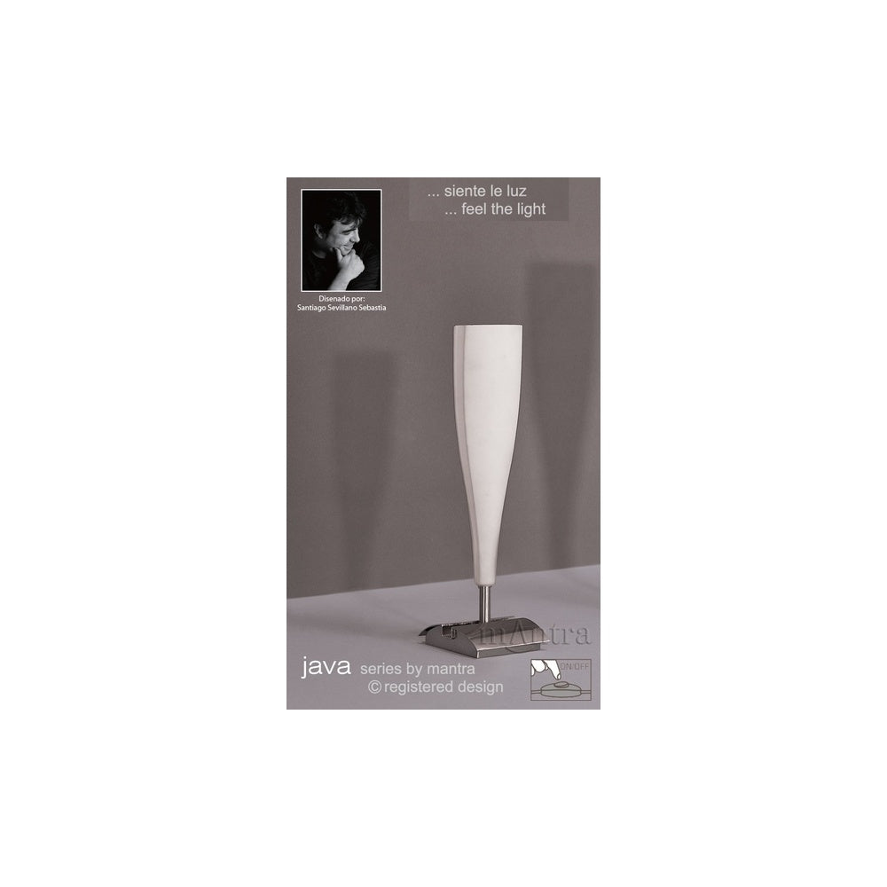 M0064 Java Small 1 Light Satin Nickel And Glass Table Lamp