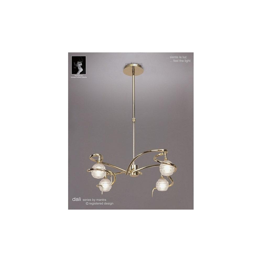 M0080PB Dali 4 Light Polished Brass Chandelier