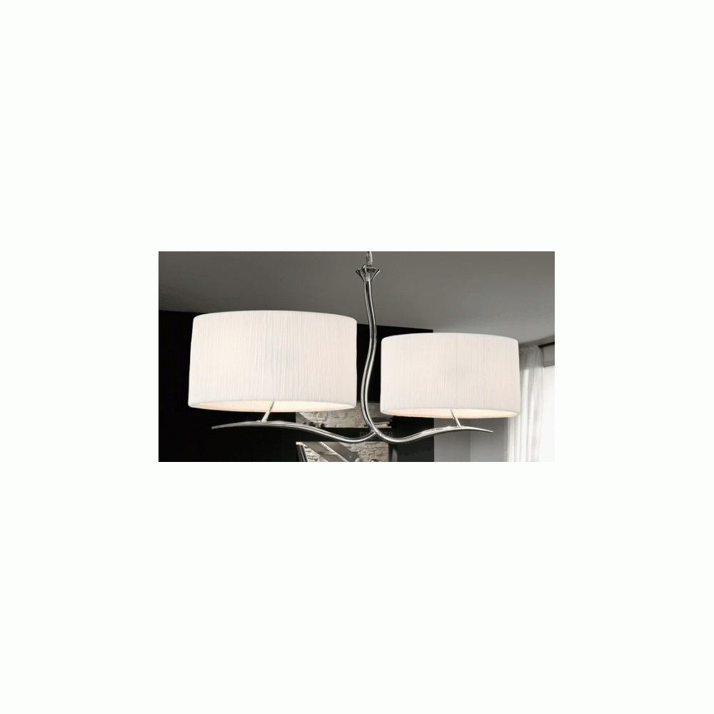 M1130 Eve 4 Light Chrome Pendant With Ivory Shades