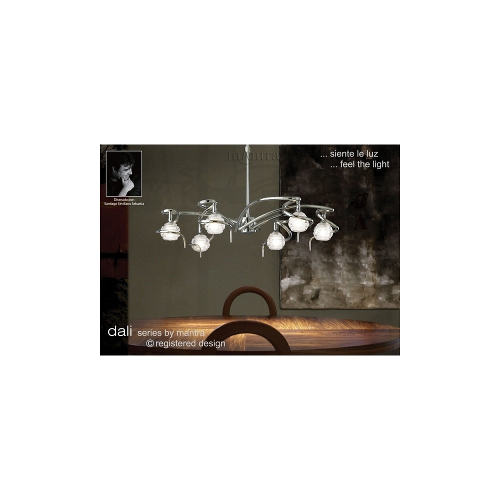 M0079PC Dali 6 Light Polished Chrome Chandelier