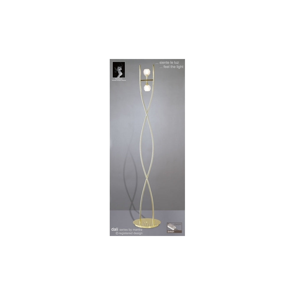 M0101PB Dali 2 Light Polished Brass Floor Lamp