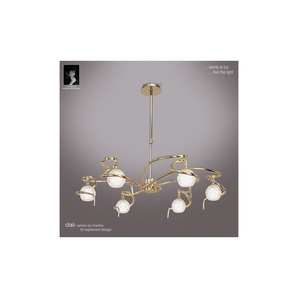 M0079PB Dali 6 Light Polished Brass Chandelier