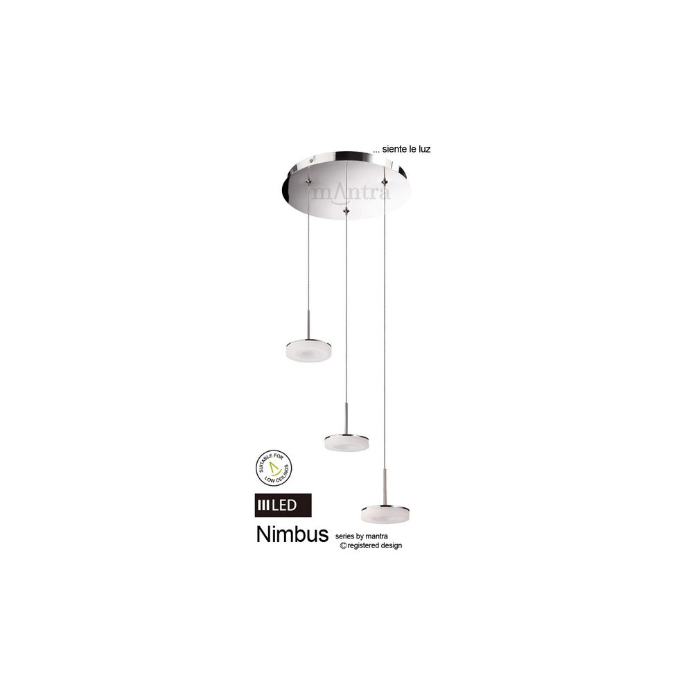 M8194 Nimbus LED 3 Light Ceiling Pendant in Chrome