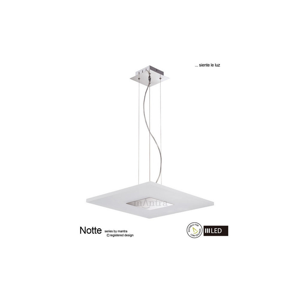 M8120 Notte LED 1 Light Square Ceiling Pendant in Chrome