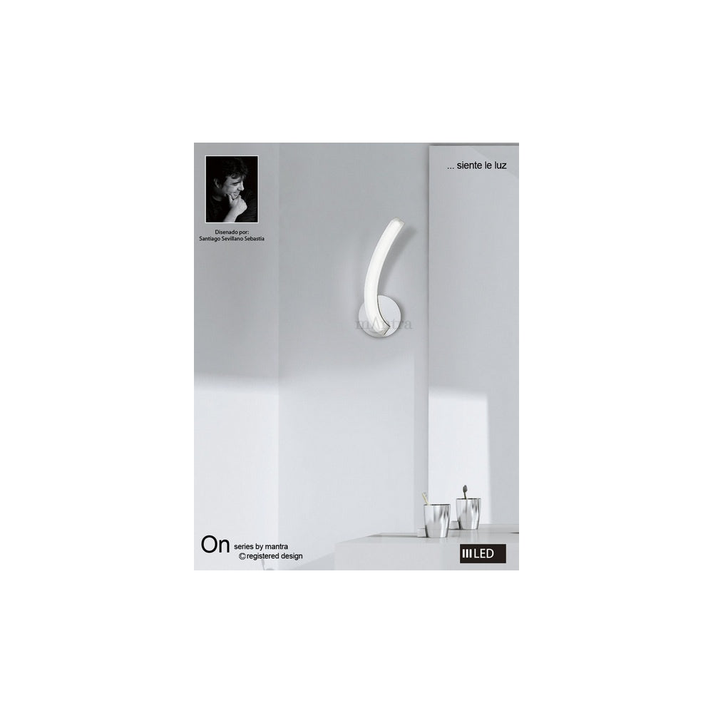 M3566/S On LED 1 Light Switched Wall Light in Chrome