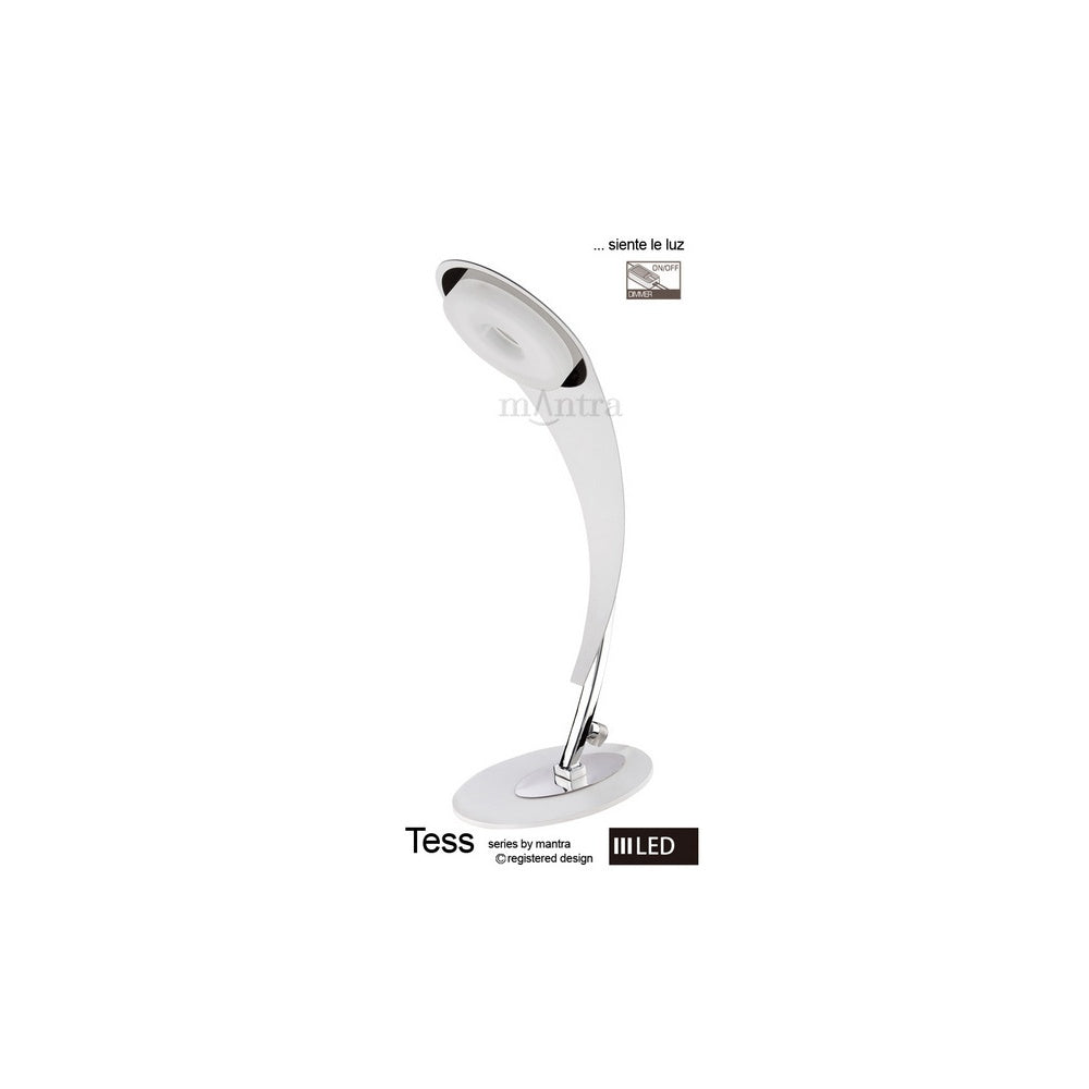 M8152 Tess LED 1 Light Table Lamp in White and Chrome