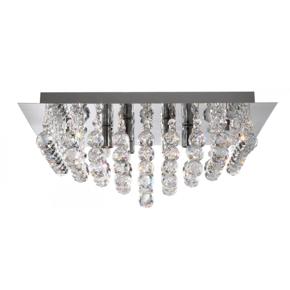 6406-6CC Hanna Square Flush Chrome 6 Light Fitting