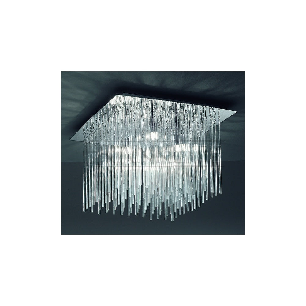 FL2093/8  8 Light Medium Glass Rod Flush