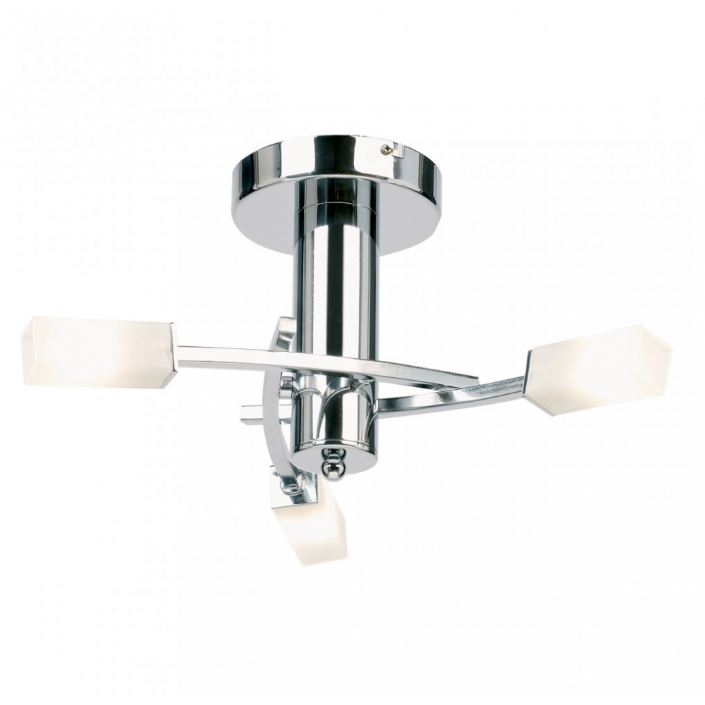 Modern 3 Light Semi-Flush Light In Polished Chrome - 146-3CH