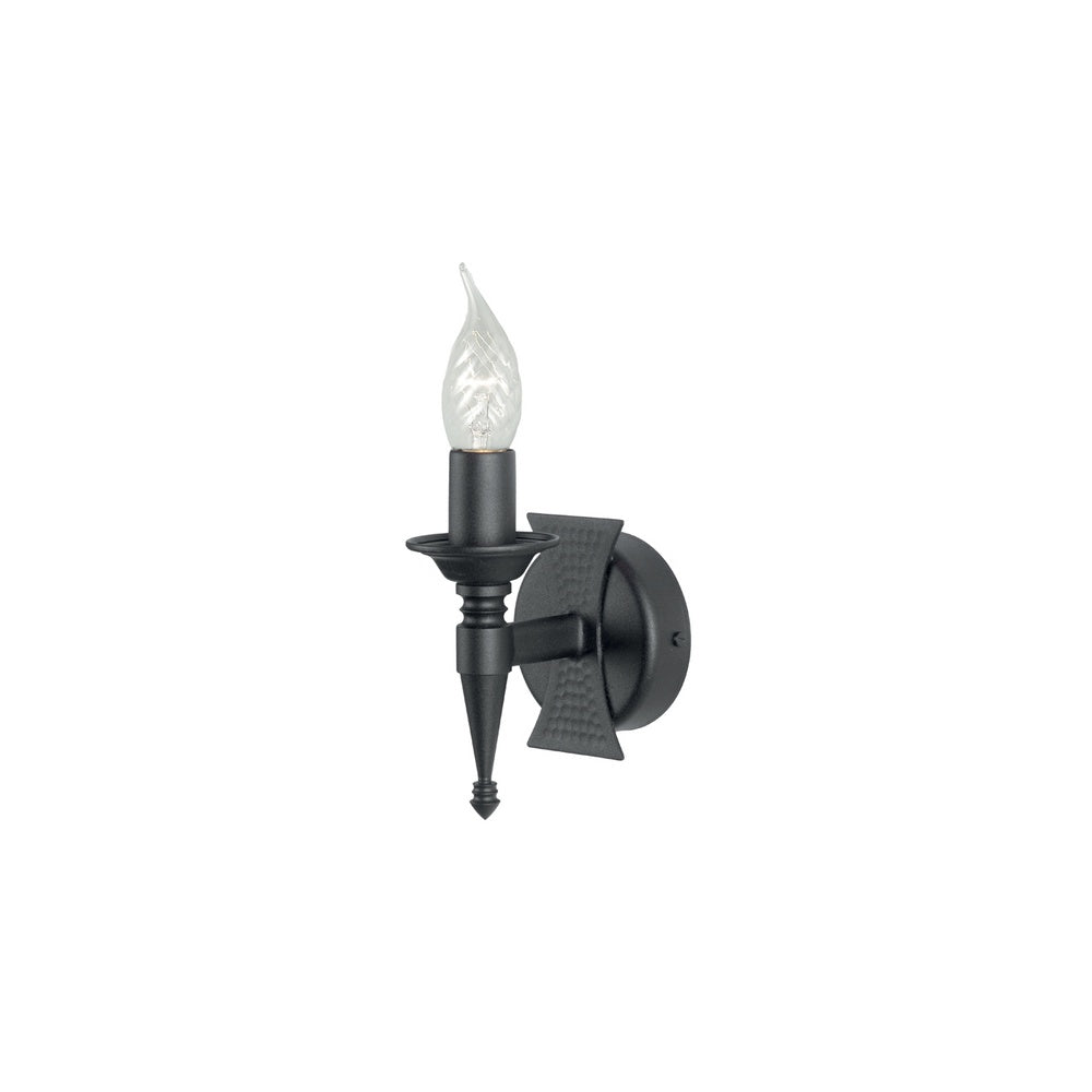 Decorative Saxon SAX1 BLK 1 Light Beaten Wall Light