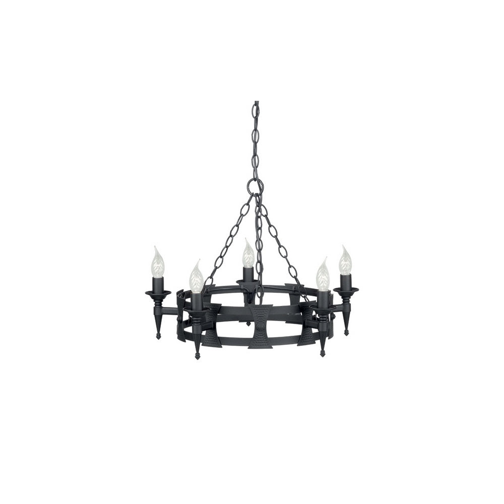 Saxon SAX5 BLK 5 Light Chandelier Decorative Beaten