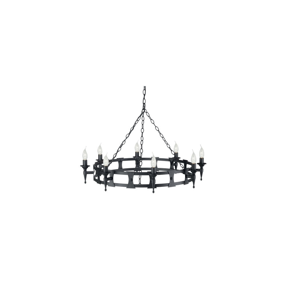 Saxon SAX8 BLK 8 Light Chandelier Decorative Beaten