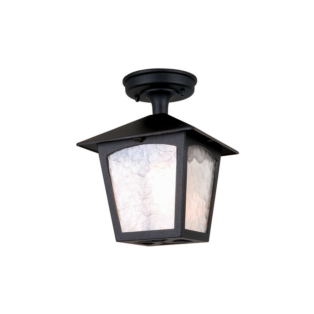 BL6A York black exterior flush porch lantern, IP23