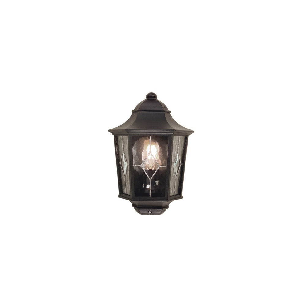 NR7/2 Norfolk traditional black half exterior lantern, IP43